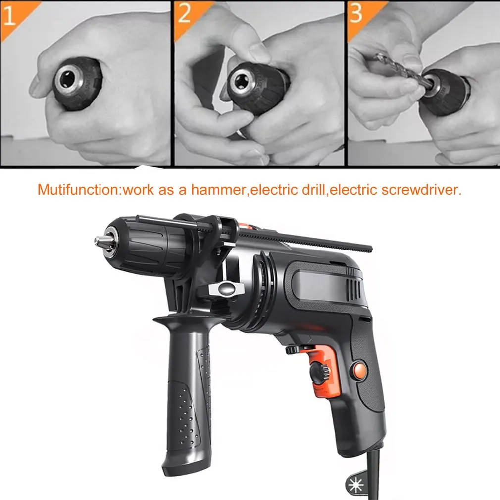 Электрическая ударная ручная дрель молоток и отвертка перезаряжаемая Ударная дрель набор многофункциональный деревообрабатывающий