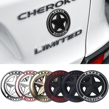 

3D Metal Texas Edition Pentagram Shield Emblem Sticker Car Accessories For Jeep Grand Cherokee Wrangler Liberty Renegade Patriot