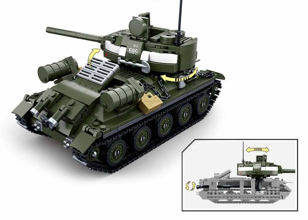 

[] SLUBAN M38-b0689-93 Tank Children'S Educational Assembled Building Blocks Toy Gift