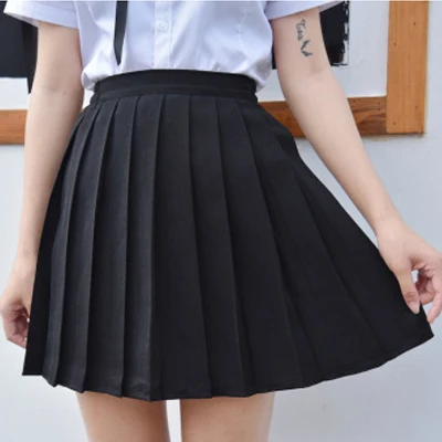 black skirt Горячая сексуальная школьная форма, рубашка, костюм, Корейская японская форма, Студенческая форма, студенческий стиль, женский свободный Выпускной униформ, японская форма - Цвет: black skirt