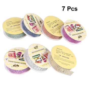 

7pcs Creative DIY Scrapbook Stickers Lace Tapes DIY Craft Fashion Stickers for Diary Photo Album (Mixed Color)