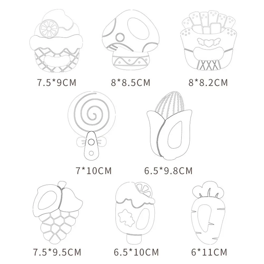 8 шт./компл. Детские Силиконовые Прорезыватели пищевые, прорезывание зубов игрушки фрукты Клубника Кукуруза Детские Прорезыватель для