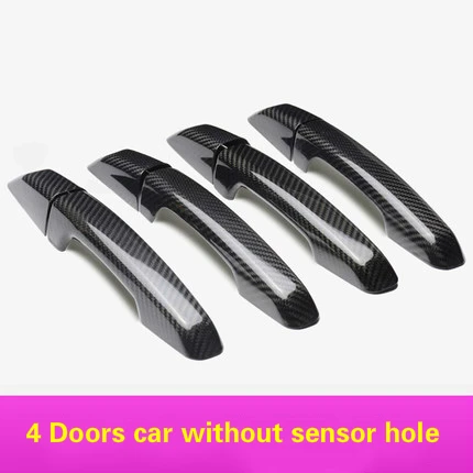 WIthout seneor hole Накладка на дверную ручку из углеродного волокна для Land Rover freelander Discovery 4/5 Velar Evoque RandeRover Sport Vogue JLD XE XF F-PACE - Цвет: WIthout seneor hole