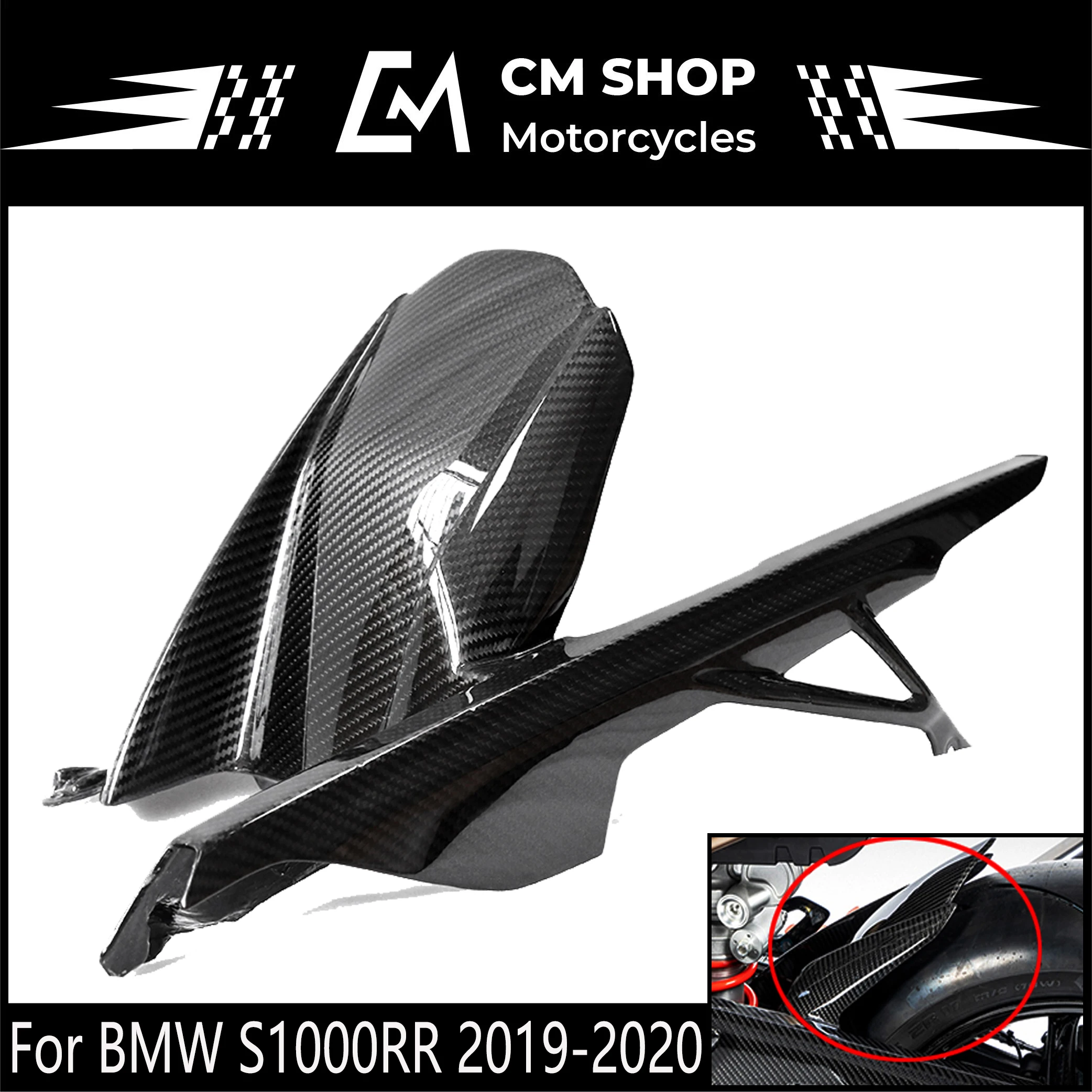 

High Quality ABS Injection Molding S1000RR Suitable For BMW S1000RR 2019 2020 Motorcycle Black Carbon Fiber Rear Fender