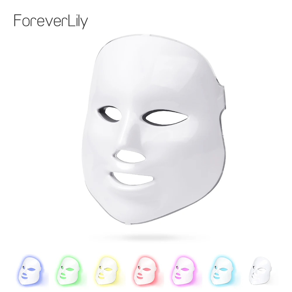 Billige Foreverlily 7 farben LED Gesichts Maske gesicht maske maschine Photon Therapie Licht Haut Verjüngung Gesichts PDT Hautpflege schönheit Maske