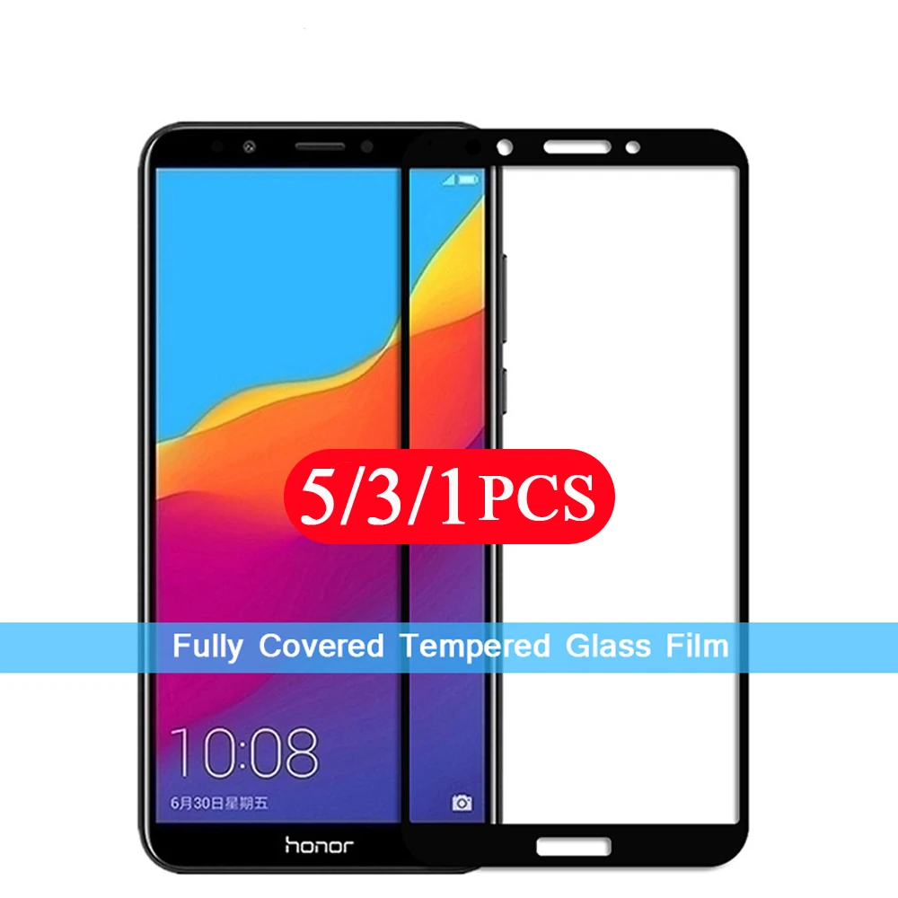 5/3/1Pcs cover tempered glass for huawei y5 lite 2018 y6 y6s y6p y7 y7p prime pro 2019 phone screen protector protective film |
