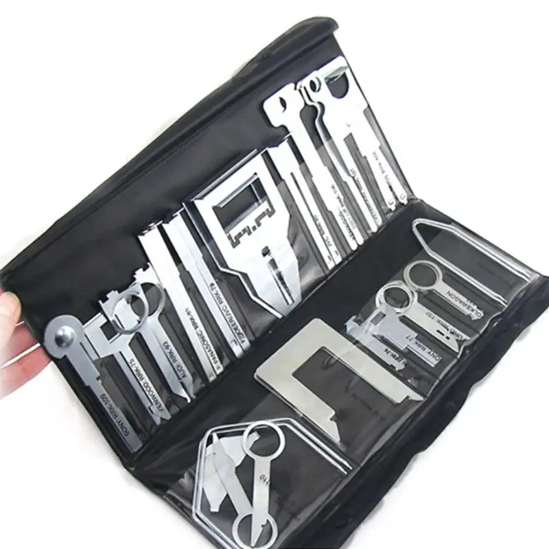 

38 Pcs/Set Multifunction Vehicle Car Stereo Radio Release Removal Tools Key Kit with Bag for Kenwood Tool Fit for Benz Ford Audi