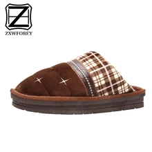 ZXWFOBEY тапочки на меху; мужские домашние Нескользящие зимние теплые тапочки; мужская домашняя обувь; зимние плюшевые тапочки-светильник; мужская домашняя обувь