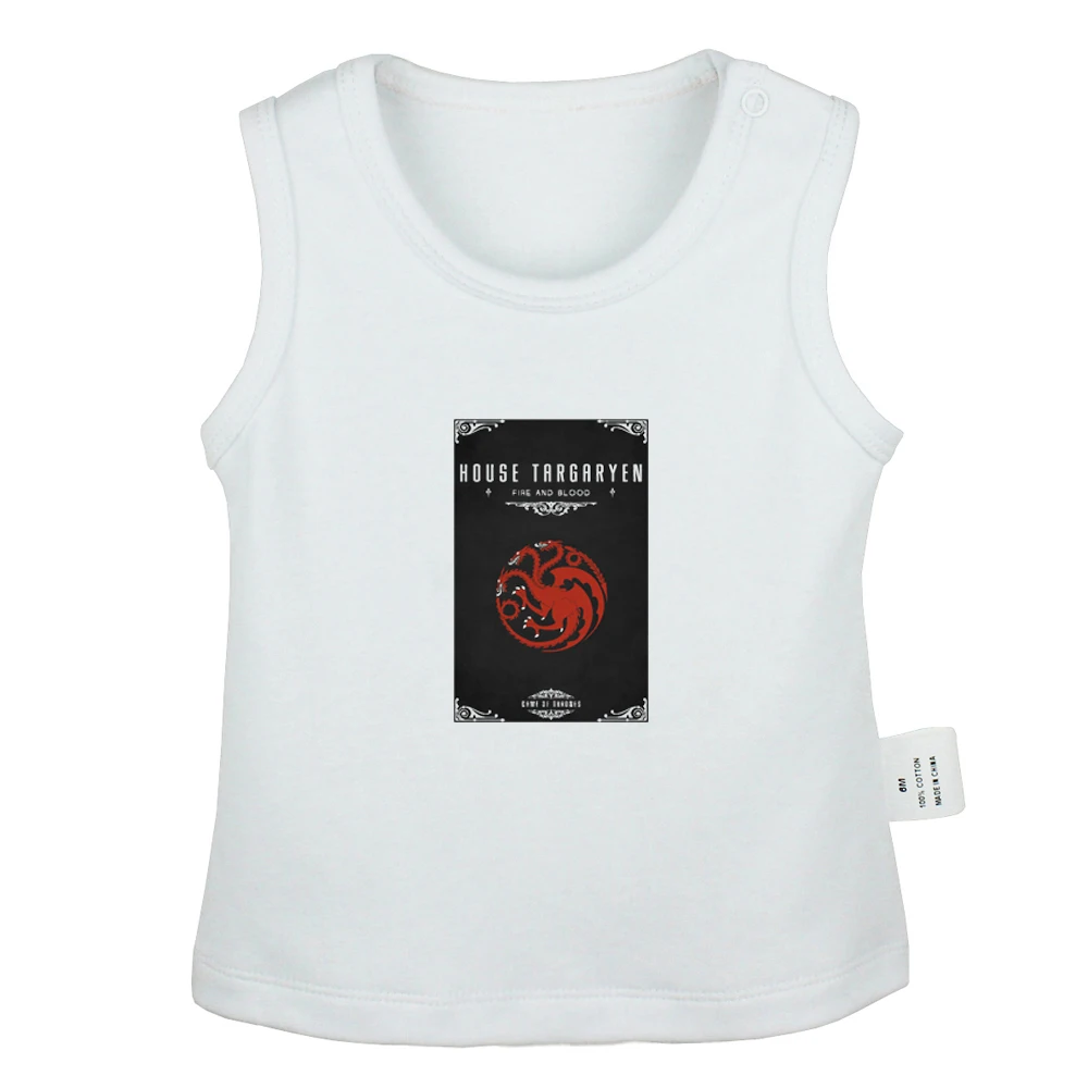 JcBabyYV2172W Game of Thrones House Targaryen of King's Landing Fire and Blood Newborn Baby Tank Tops Toddler Vest Sleeveless Infant Clothes - Цвет: JcBabyYV2172W