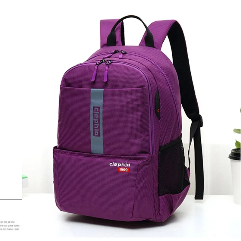 Ciephia водонепроницаемый рюкзак для женщин, школьные сумки для девочек, повседневные дорожные Рюкзаки большой емкости 15," для ноутбука, рюкзаки для подростков с несколькими карманами - Цвет: Фиолетовый