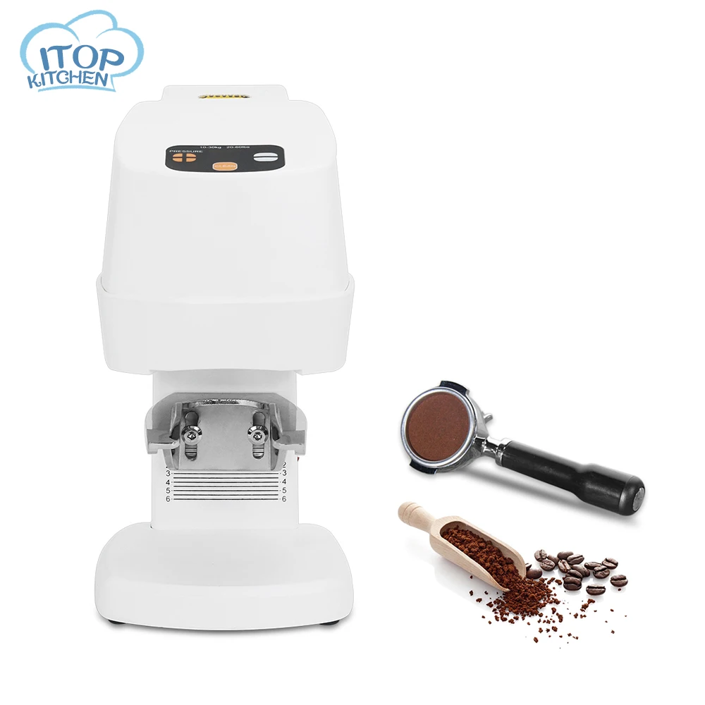 58MM Automatic White Coffee Tamper Commercial Electric Adjustable