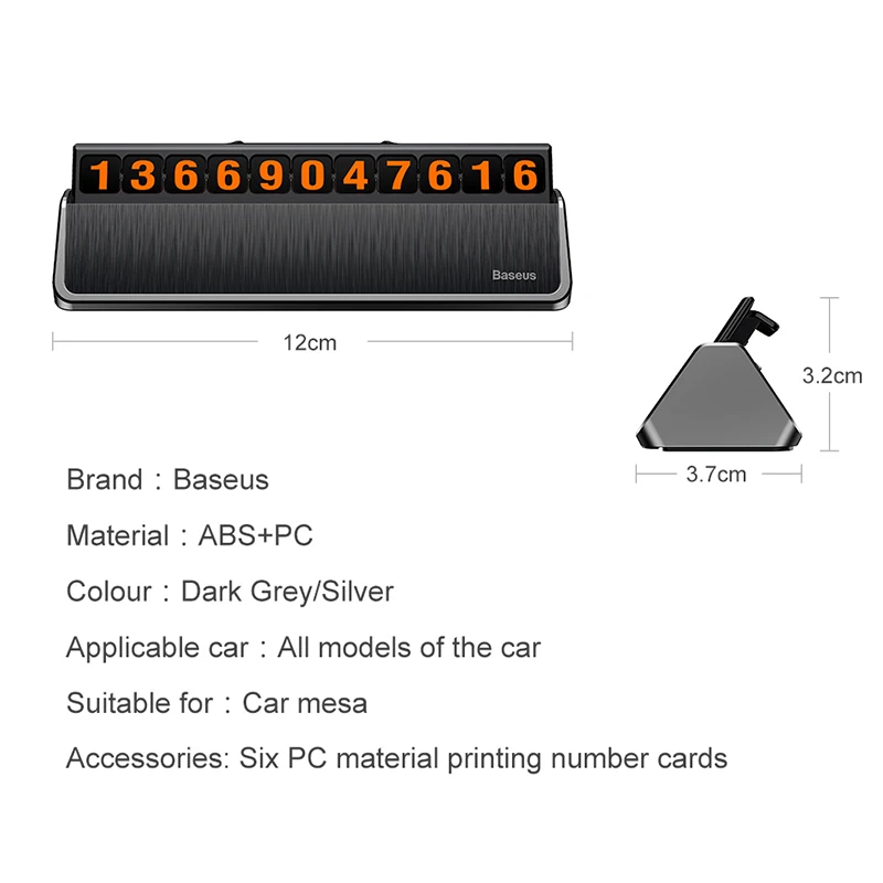 Baseus автомобильный Стайлинг наклейка Временная Автостоянка телефонная карточка пластина Автомобильный парк стоп автомобильный Стайлинг автомобильные аксессуары