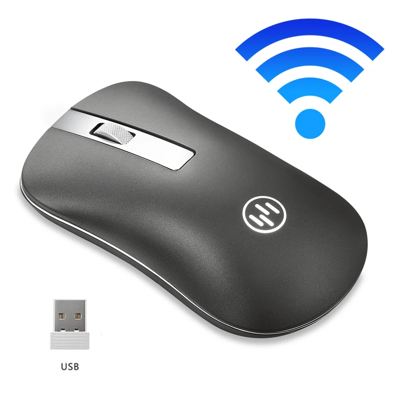 Беспроводная Bluetooth мышь, беспроводная перезаряжаемая мышь, компьютерная эргономичная мышь, бесшумная мини-мышь Mause, 2,4 ГГц, USB мышь для ноутбука - Цвет: 2.4G Wireless Black