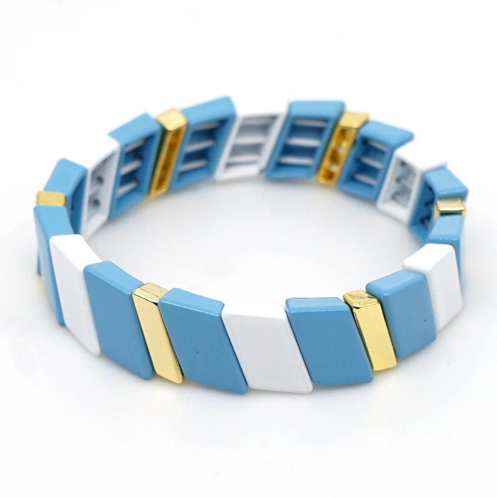 

Shinus Cuff Bangles Women Enamel Tile Bracelets Men Bracelet Stackable Boho Pulseras Mujer 2019 Women Jewelry Customize Armband