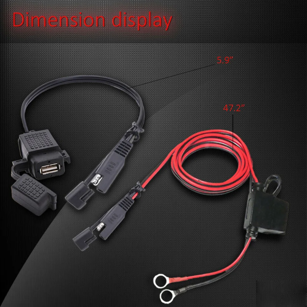 12V мотоциклов SAE USB gps кабель адаптер Водонепроницаемый Стандартный USB разъем шнуры электрические Системы Зарядное устройство