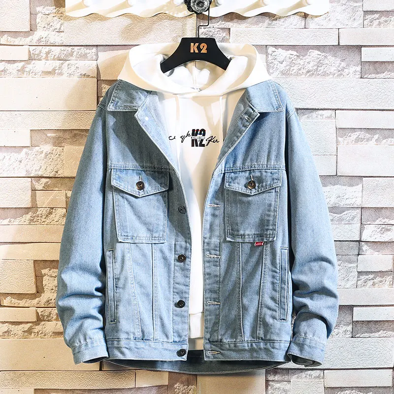 

2020 casual street men's denim jacket loose large size bomber jacket high quality men's windbreaker fashion trend men's