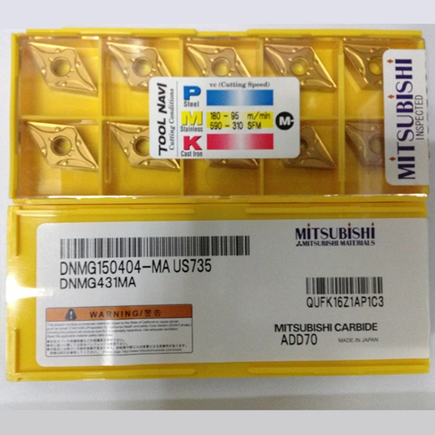 MITSUBISHI DNMG150404-MA US735/DNMG150408-MA US735 CNC поворотные твердосплавные вкладыши из нержавеющей стали, новые оригинальные