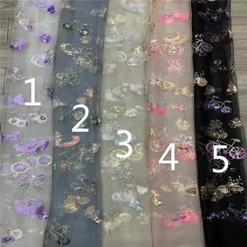 

Mesh Bottom Sequin Embroidered Fabric Women's Children's Clothing Skirt Wedding Dress Embroidery Fabrics
