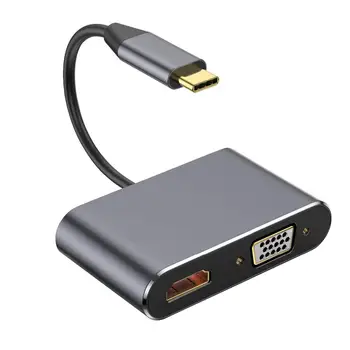 

Type C to HDMI 4K VGA USB3.0 Audio Video Converter Charging Port Hub Adapter