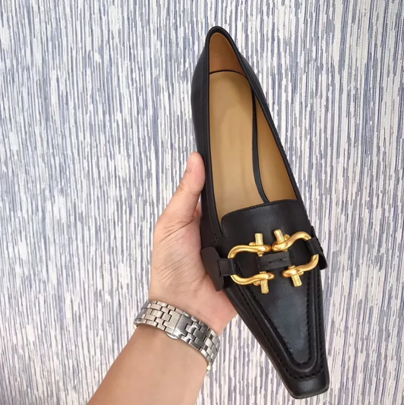 Обувь с пряжкой; Zapatos De Mujer; женская кожаная обувь с острым носком; Sapatos Feminino; женская повседневная обувь на низком каблуке с закрытым носком - Цвет: as show