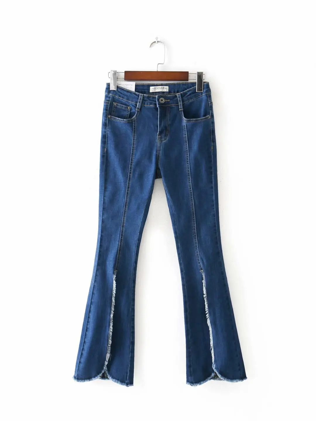 

Europe And America-Europe And America Early Spring New Products Trousers Slit-Front Cowboy Bell-bottom Pants Western Style Cool