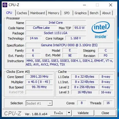 Процессор Intel Core i9-9900K es i9 9900K es QQBY 3,1 ГГц Восьмиядерный процессор с шестью резьбой L2 = 2 м L3 = 16 м 95 Вт LGA 1151