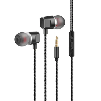 

R5 Metal Subwoofer Wired Earphone IOS/Android Computer Universal Mobile Phone In-Ear Earbuds 3.5mm Straight Plug Earset with Mic
