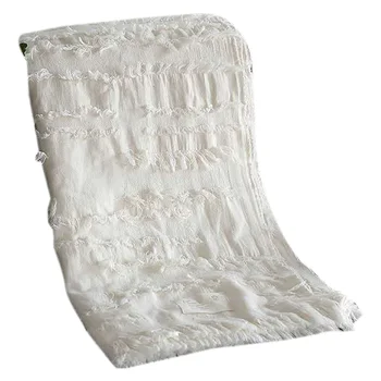 

Promotion! Cotton Tassel Blanket Thin Section Towel Blanket Office Siesta Blanket Home Decoration Bed End Blanket