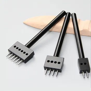 

3pcs/set 2/4/6 circular Prong Leather Die-steel Chisel French Style Pricking Iron Sharp Leather Punching Tool-4/5/6mm