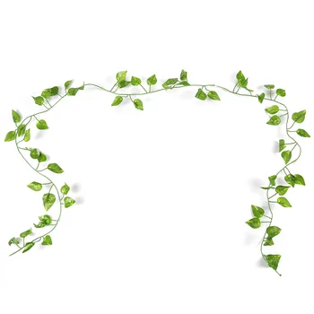 

2.06m/lot Simulation Vine Artificial Decoration Vivid Vine Green Leaves Plastic Rattan Hanging Plant For Wedding Home Decor