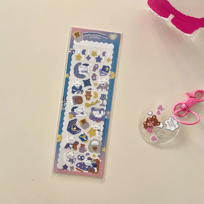 1Pc Ins Cute Cartoon Animal Laser Sticker Flakes Idol Card Deco Scrapbook DIY Material Decoration Kawaii Stationery Stickers