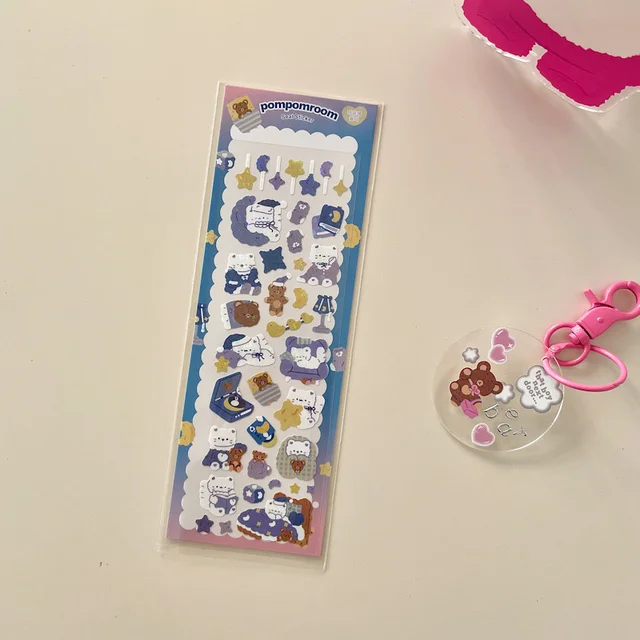 1Pc Ins Cute Cartoon Animal Laser Sticker Flakes Idol Card Deco Scrapbook DIY Material Decoration Kawaii Stationery Stickers 1Pc C