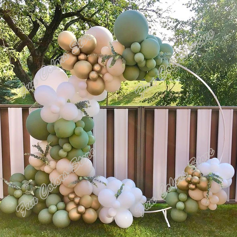 

179pcs Doubled Cream Peach Memorial Day Party Arch Background Baby Shower Event Celebration Decor Birthday Balloons Garland Kits