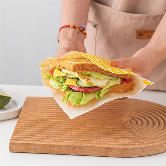 Caja de papel desechable para hamburguesas, Envoltorios de alimentos de  grado de grasa, bolsas de herramientas para hornear, patatas fritas -  AliExpress