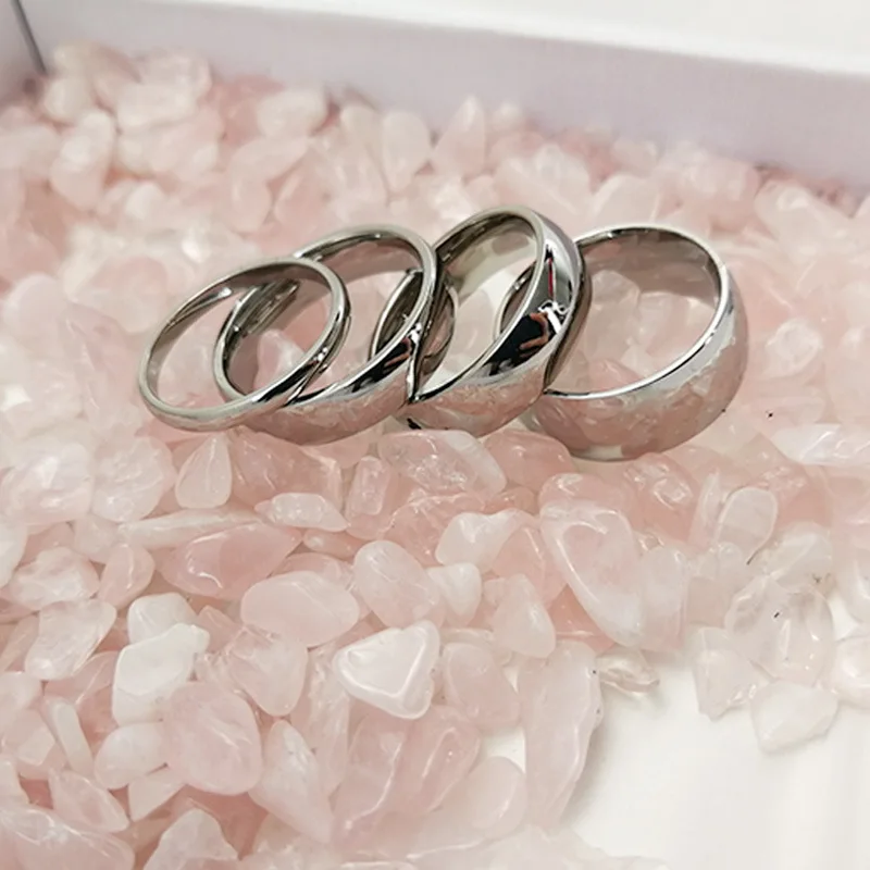 2/5/6/8mm Small Mini Silver Color Stainless Steel Simple Women Rings Fashion Jewelry US size 3 4 5 6 7 8 9 10 11 12 6