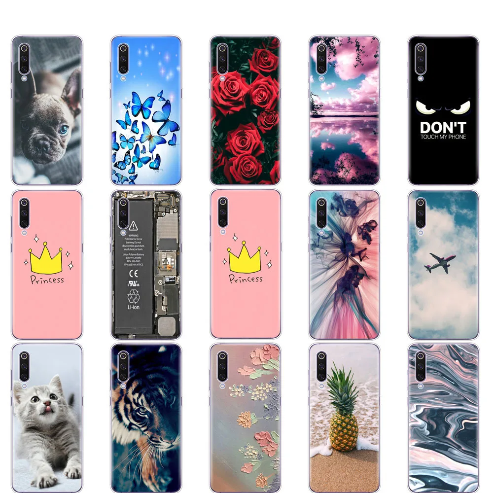 case for xiaomi mi 9 cover cute Silicone Soft coque housing For Xiaomi Mi9 SE Phone Shell bumper Funny | Мобильные телефоны и