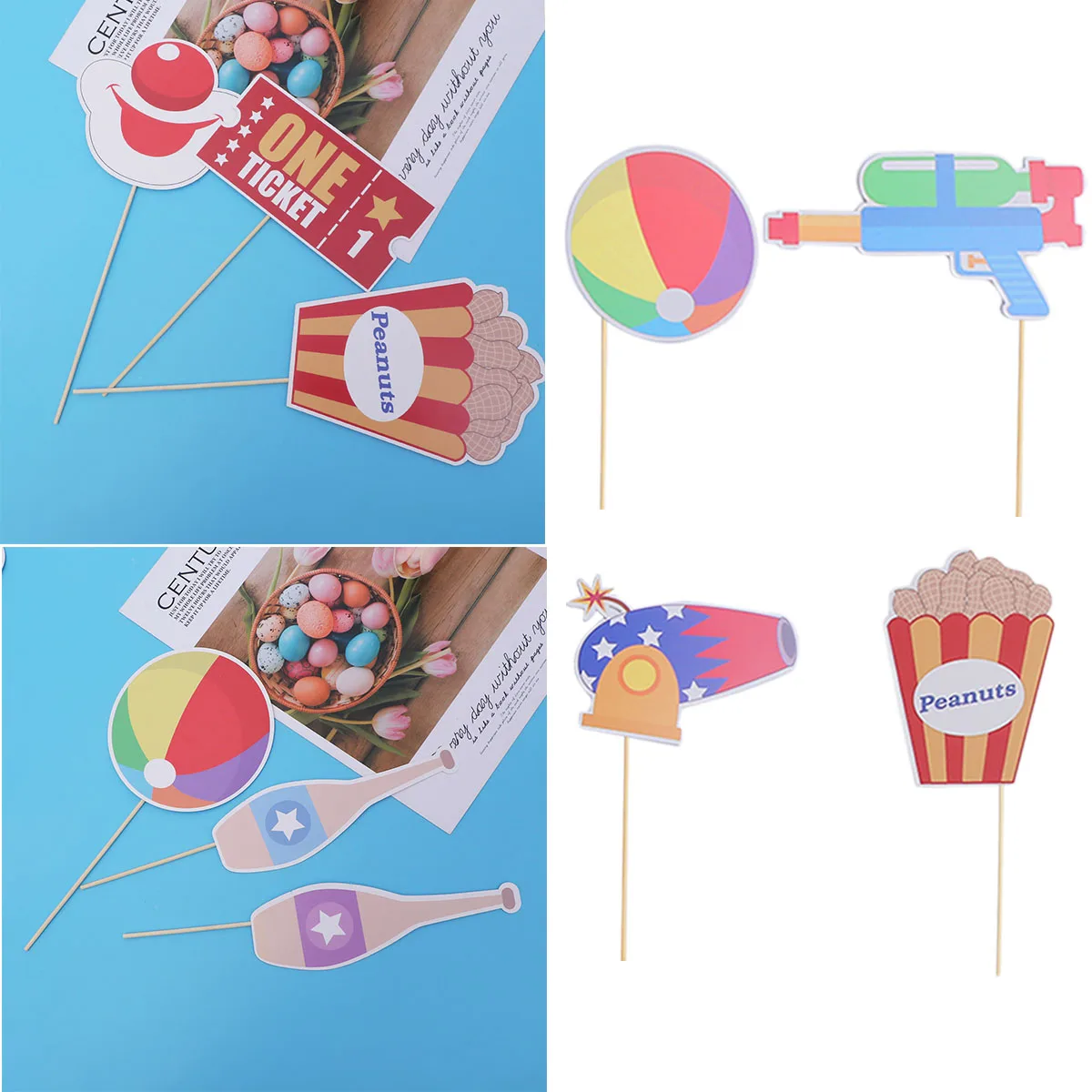 27pcs Creative Funny Joyful Decor Circus Photo Prop for Festival Gathering Party Photobooth Props A30
