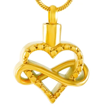 

Memorial Ashes Keepsake Infinity Heart Funeral Urn Necklace Fashion Stainless Steel Cremains Urn Pendant Necklace