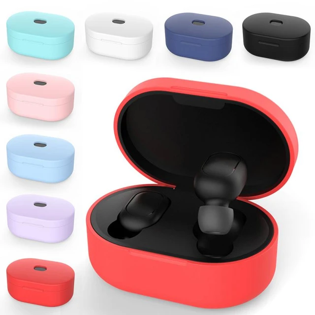 Funda de silicona para auriculares Xiaomi MI Redmi AirDots, cubierta de  auriculares TWS, Bluetooth, auriculares inalámbricos, funda de auriculares  - AliExpress