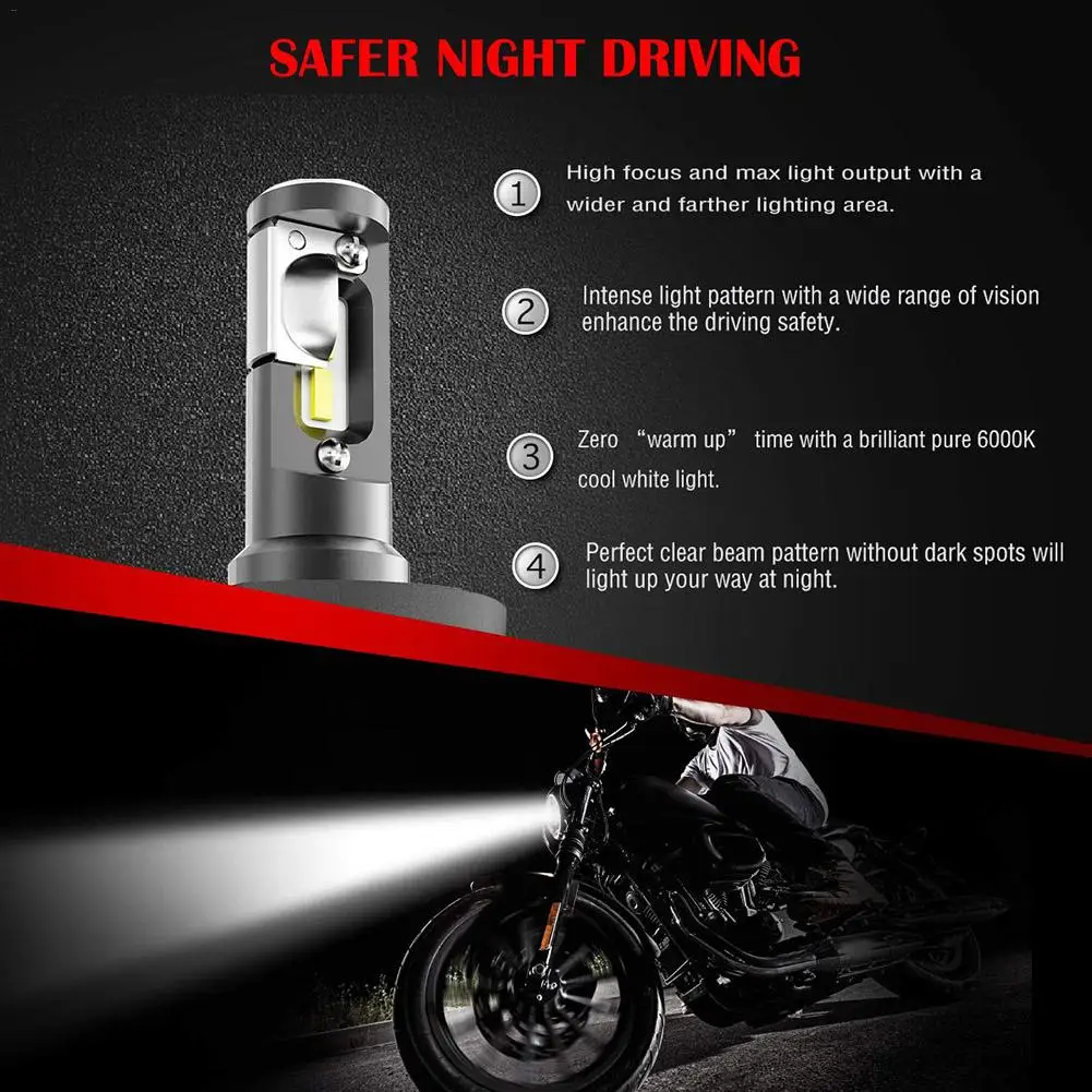 Мотоцикл 12-24V H4/9003 Moto светодиодный фонарь с охлаждающими вентиляторами подходит для большинства мотоциклов светодиодный фонарь супер белый мотоцикл фара