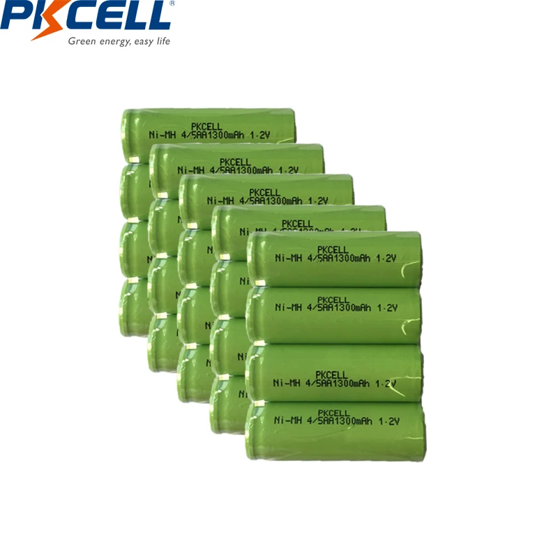 20PCS PKCELL 1.2V NIMH Battery 4/5AA 14430 1300mah Rechargeable Flot top | Электроника