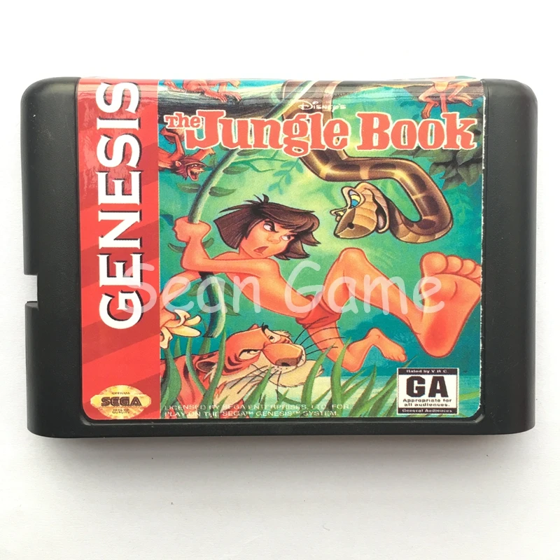 16 бит sega MD игра Alien Soldier/Flashback/Road Rash 3/Road Rash 3/Comix Zone/Sunsetriders карта для sega Megadrive Genesis - Цвет: The Jungle Book