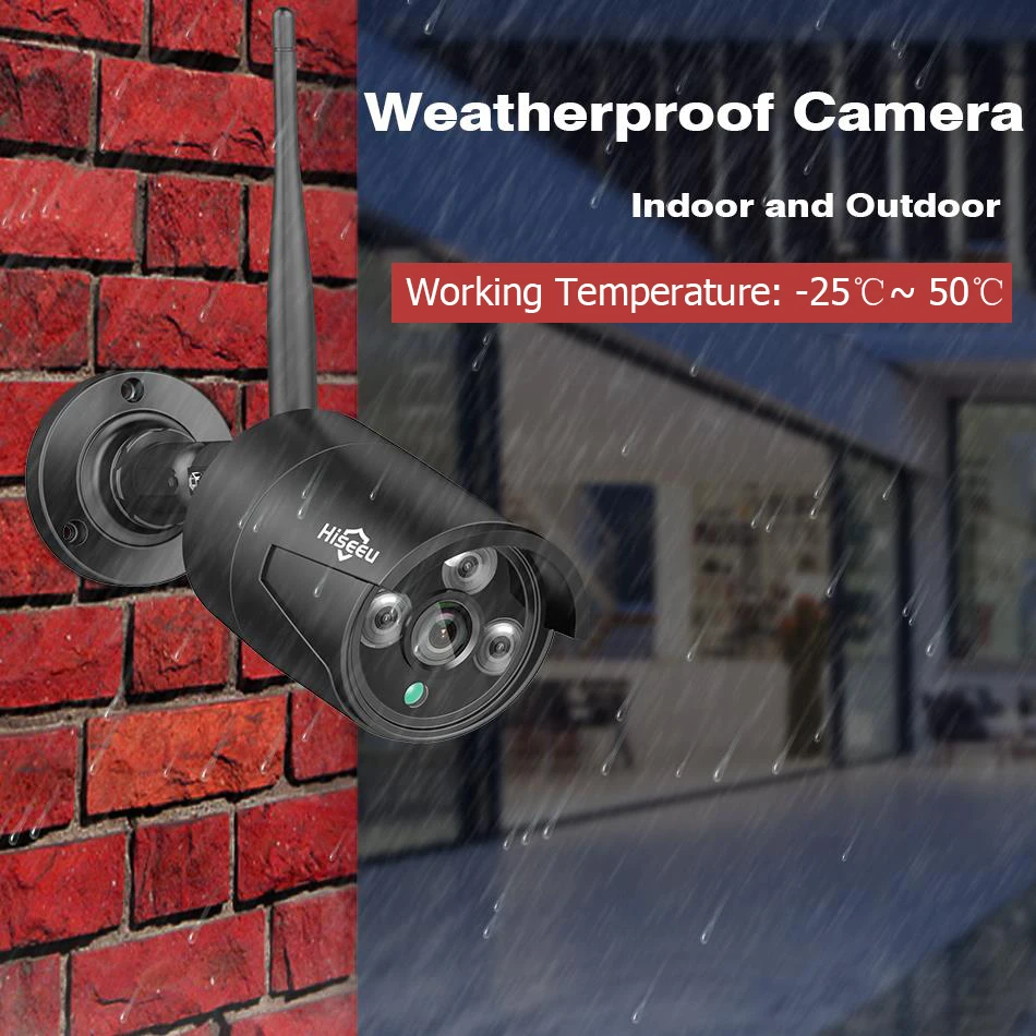 Hiseeu 8CH Беспроводной NVR 3MP HD наружная система камер домашней безопасности CCTV