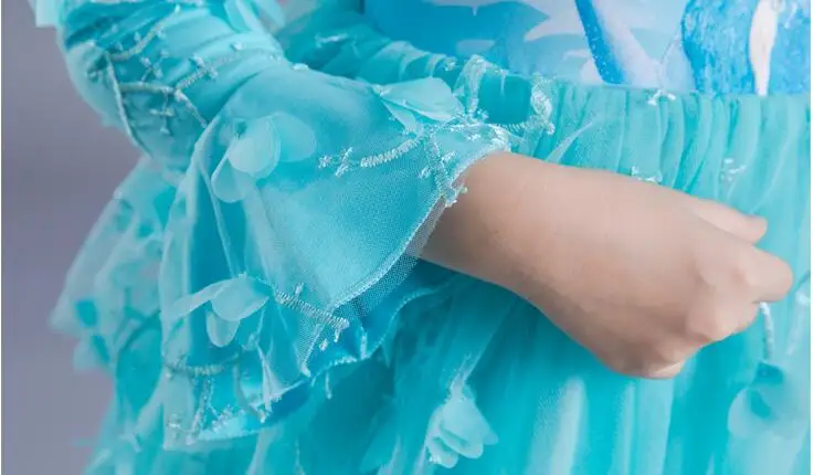 Vestidos/платье-пачка; осенняя одежда; платья принцессы с длинными рукавами для маленьких девочек; костюм Эльзы Софии для дня рождения