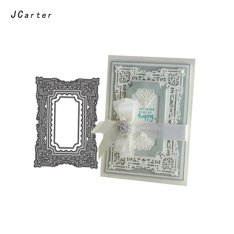 

JC Background Metal Cutting Dies Scrapbooking Die Cut Rectangle Frame Card Making Craft Stencil Album Decoration New Dies 2019