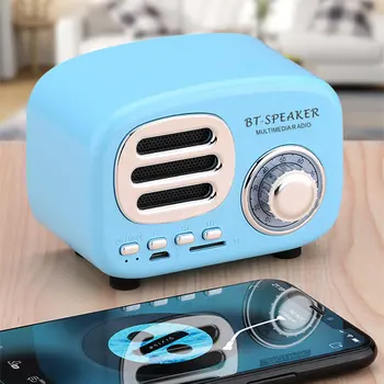 

Multifunctional Portable Retro Radio Bluetooth Speaker Subwoofer Wireless Stereo Speaker Support TF Memory Card