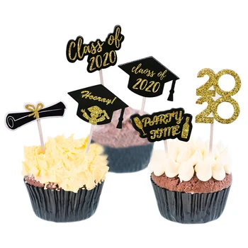 

12/24pcs 2020 Graduation Party Decorations Cake Topper Cake Fruit Pick Decoration for Graduation Party Favors Supplies