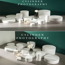 

White Waterproof Cylinder Photography Props Geometry Background Decoration Food Beauty Electronic Shooting Scene Combination Set