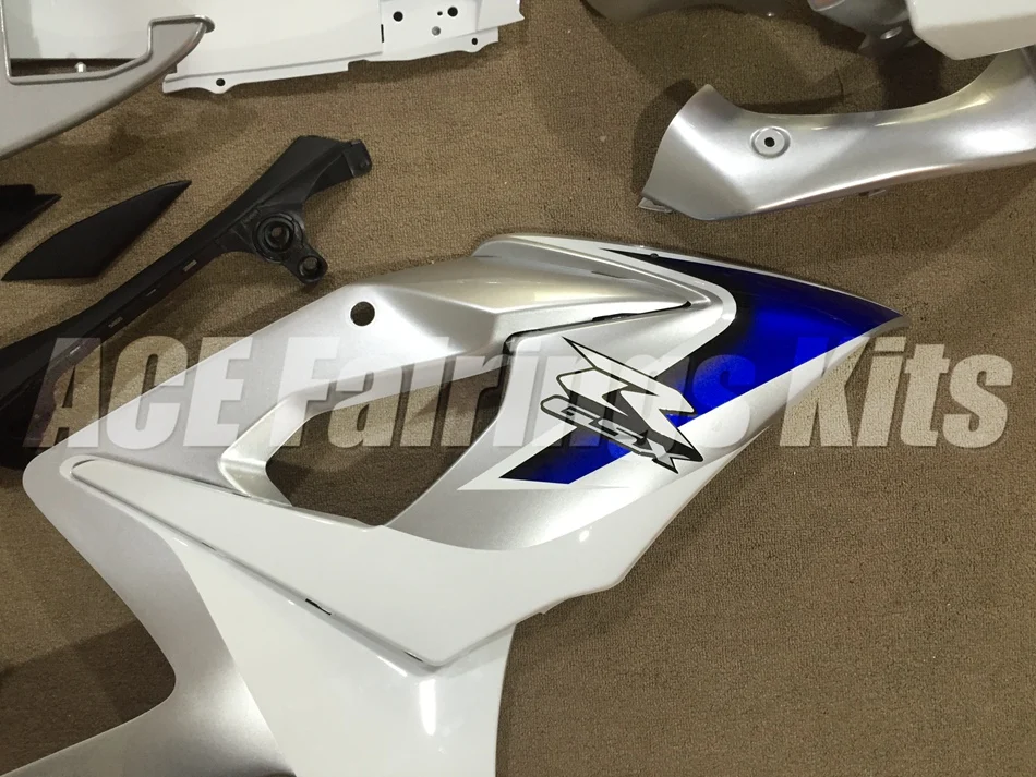 Мотоциклы Полный обтекатели подходит для Suzuki GSXR1000 K5 2005 2006 GSXR-1000 05 06 ABS пластик инъекции на заказ белый синий