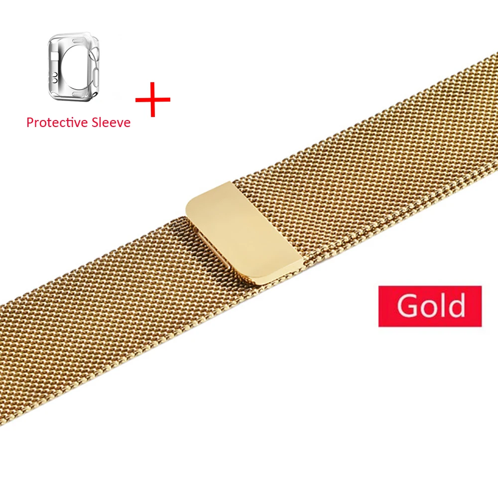 With Case B Leecnuo ремешок для часов для Apple Watch 42 мм, 38 мм, ремешок для часов, Миланская петля, браслет ремешок для наручных часов iWatch серии 1/2/3 - Цвет ремешка: With Case B